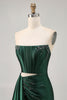 Load image into Gallery viewer, Sparkly Dark Green Corset Short Tight Homecoming Dress with Sash