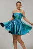 Load image into Gallery viewer, Sparkly Golden Metallic Ruched A Line Short Homecoming Dress