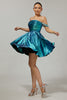 Load image into Gallery viewer, Sparkly Golden Metallic Ruched A Line Short Homecoming Dress