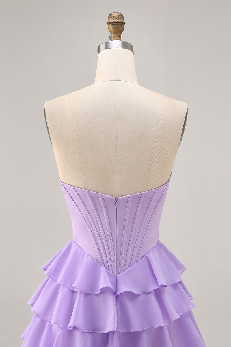 Load image into Gallery viewer, Sparkly Blush Corset Sweetheart Short Homecoming Dress with Ruffles
