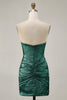 Load image into Gallery viewer, Sparkly Golden Ruched Short Tight Homecoming Dress with Beading