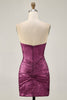 Load image into Gallery viewer, Sparkly Golden Ruched Short Tight Homecoming Dress with Beading
