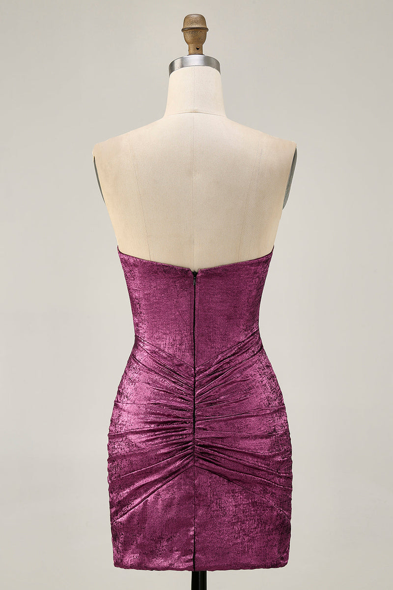 Load image into Gallery viewer, Sparkly Golden Ruched Short Tight Homecoming Dress with Beading