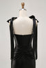 Load image into Gallery viewer, Black Sparkly Satin Tight Short Homecoming Dress with Rhinestones
