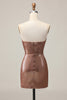 Load image into Gallery viewer, Sparkly Coffee Sweetheart Sequin Short Tight Homecoming Dress