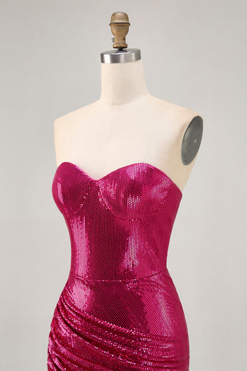 Sparkly Coffee Sweetheart Sequin Short Tight Homecoming Dress