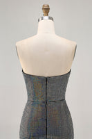 Load image into Gallery viewer, Sparkly White Silver Sequin Strapless Ruched Short Tight Homecoming Dress