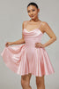 Load image into Gallery viewer, Sparkly Blush  A Line Satin Short Homecoming Dress with Beading