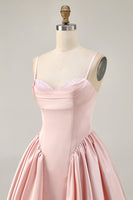 Load image into Gallery viewer, Sparkly Blush  A Line Satin Short Homecoming Dress with Beading