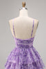 Load image into Gallery viewer, A Line Green Short Spaghetti Straps Tiered Homecoming Dress with Ruffles