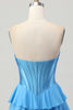 Load image into Gallery viewer, Fuchsia Sweetheart Corset Ruched Short Homecoming Dress with Appliques