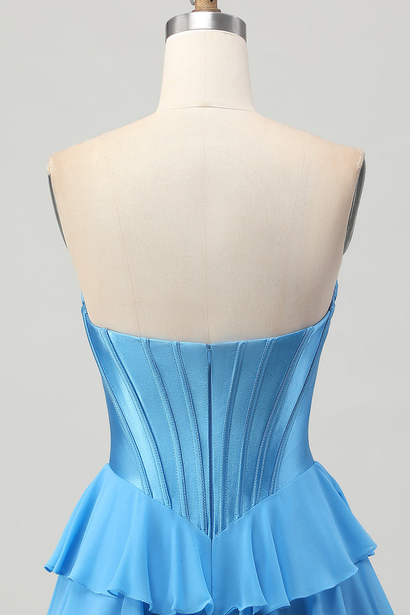 Load image into Gallery viewer, Fuchsia Sweetheart Corset Ruched Short Homecoming Dress with Appliques