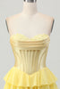 Load image into Gallery viewer, Fuchsia Sweetheart Corset Ruched Short Homecoming Dress with Appliques