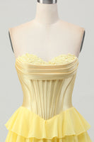 Load image into Gallery viewer, Blue Sweetheart Corset Ruched Short Homecoming Dress with Appliques