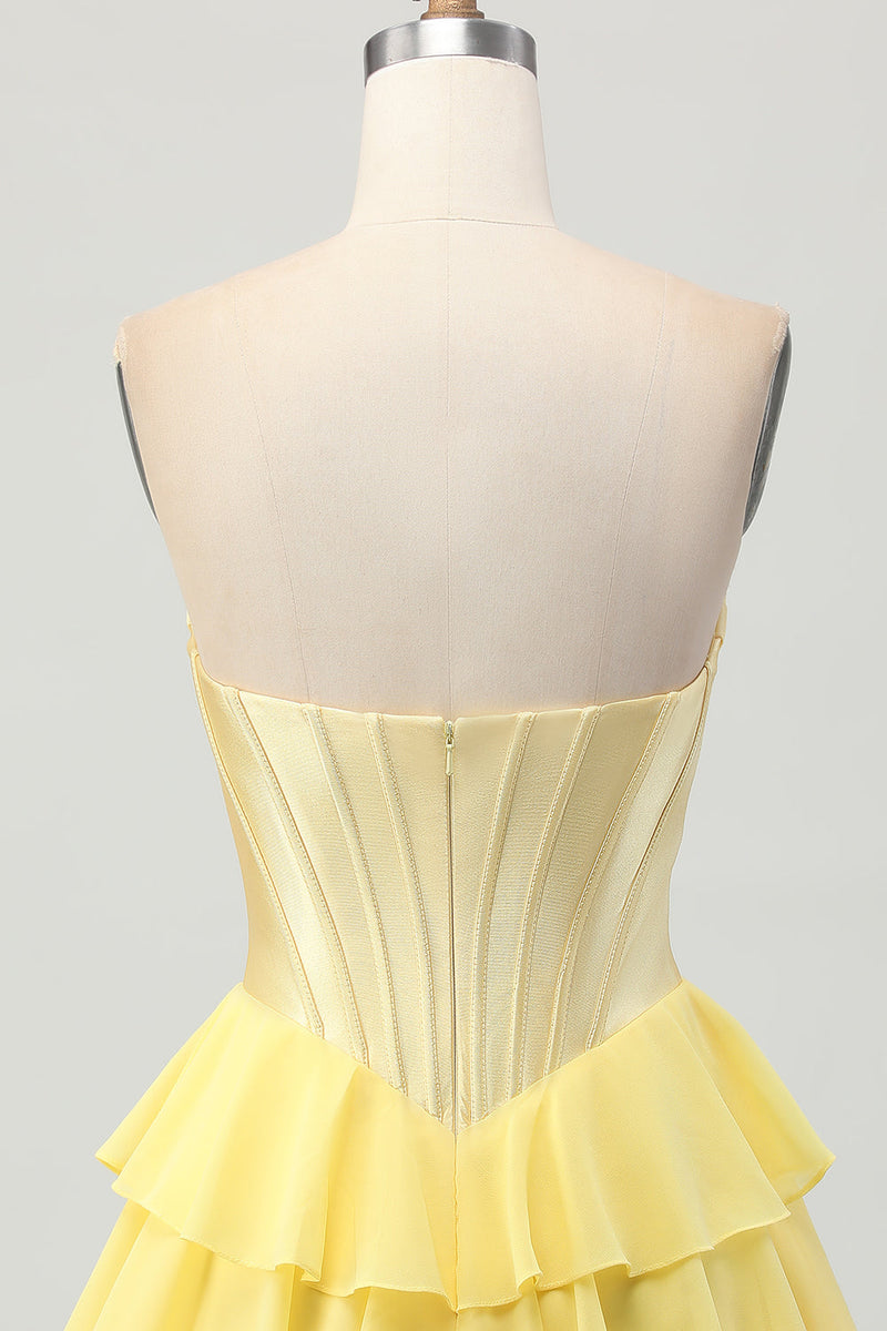 Load image into Gallery viewer, Fuchsia Sweetheart Corset Ruched Short Homecoming Dress with Appliques