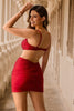 Load image into Gallery viewer, Sparkly Red Cut Out Tight Short Homecoming Dress with Beading