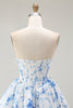 Load image into Gallery viewer, Floral Pink A Line Sweetheart Short Corset Homecoming Dress