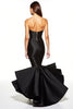 Load image into Gallery viewer, Black Corset Mermaid Sweetheart High-Low Black Tie Dress