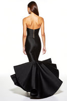 Load image into Gallery viewer, Black Corset Mermaid Sweetheart High-Low Black Tie Dress