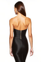 Load image into Gallery viewer, Black Corset Mermaid Sweetheart High-Low Black Tie Dress