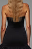 Load image into Gallery viewer, Black Short Strapless Tight Tiered Cocktail Dress with Ruffles