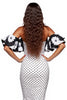 Load image into Gallery viewer, Strapless White and Black Floral Slit Tight Midi Polka Dot Dress