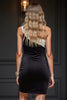 Load image into Gallery viewer, Black and White Short One Shoulder Patchwork Tight Cocktail Dress