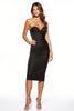 Load image into Gallery viewer, Simple Black Sweetheart Satin Midi Tight Cocktail Dress
