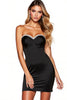Load image into Gallery viewer, Sparkly Sweetheart Black Satin Tight Short Cocktail Dress with Rhinestone