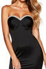 Load image into Gallery viewer, Sparkly Sweetheart Black Satin Tight Short Cocktail Dress with Rhinestone