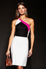 Load image into Gallery viewer, One Shoulder Black Patchwork Short Tight Cocktail Dress