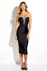 Load image into Gallery viewer, Sparkly Sweetheart Tight Black Midi Cocktail Dress with Rhinestone