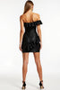 Load image into Gallery viewer, Black One Shoulder Bodycon Short Satin Cocktail Dress with Ruffles