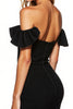Load image into Gallery viewer, Black Short Off the Shoulder Ruffles Tight Cocktail Dress