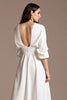 Load image into Gallery viewer, A Line V-Neck White Maxi Work Dress with Sleeves