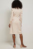 Load image into Gallery viewer, Notched Lapel Apricot Midi Pencil Blazer Dress with Sleeves