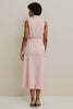 Load image into Gallery viewer, Pink Shawl Lapel Pencil Maxi Work Dress with Sash