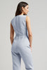 Load image into Gallery viewer, Blue Single Breasted Denim Work Jumpsuits with Pockets