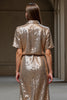 Load image into Gallery viewer, Sparkly 2 Piece Champagne Sequin Long Holiday Party Dress
