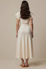 Load image into Gallery viewer, Ivory High Neck Short Sleeves Maxi Work Dress