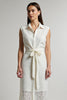 Load image into Gallery viewer, Sheath Ivory Maxi Shirt Dress with Sash
