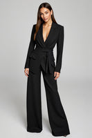 Load image into Gallery viewer, Peak Lapel 2 Piece Black Sleeves Business Suits with Sash