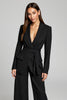 Load image into Gallery viewer, Peak Lapel 2 Piece Black Sleeves Business Suits with Sash