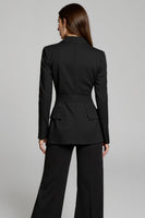 Load image into Gallery viewer, Peak Lapel 2 Piece Black Sleeves Business Suits with Sash