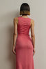 Load image into Gallery viewer, Elegant Red Round Neck Pencil Midi Work Dress