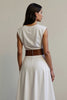 Load image into Gallery viewer, Simple White V-Neck A Line Maxi Work Dress with Belt