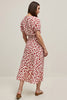 Load image into Gallery viewer, Red Leopard Printed A Line Maxi Work Dress with Short Sleeves
