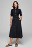 Load image into Gallery viewer, Sparkly Collar Neck Black 2 Piece Blouses and Skirt with Pockets