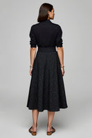 Load image into Gallery viewer, Sparkly Collar Neck Black 2 Piece Blouses and Skirt with Pockets