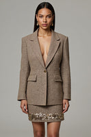 Load image into Gallery viewer, Brown Tweed 2 Piece Notched Lapel Short Business Suits